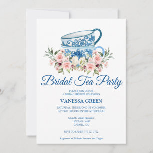 Tea Party Bridal Shower Invitation Kaart