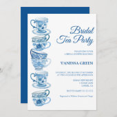 Tea Party Bridal Shower Invitation Kaart (Voorkant / Achterkant)