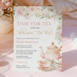 Tea Party Bridal Shower Invitation Kaart