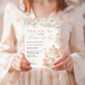 Tea Party Bridal Shower Invitation Kaart