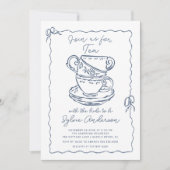 Tea Party Bridal Shower Invitation Kaart (Voorkant)