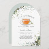 Tea Party Bridal Shower Invitation Kaart (Voorkant / Achterkant)