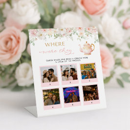 Tea Party Bridal Shower Where Were They Reclamebord Met Voetstuk