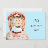 Tea Party Cupcake Invitation victorienne (Devant)