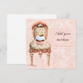 Tea Party Cupcake Victoriaans Design Invitations Kaart (Voorkant / Achterkant)