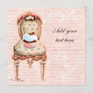 Tea Party Cupcake Victoriaans Design Invitations Kaart