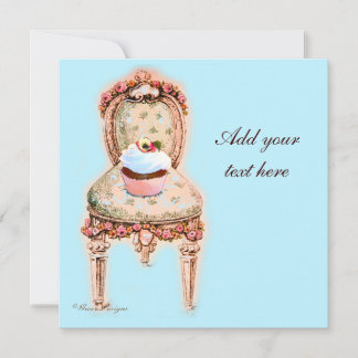 Tea Party Cupcake Victoriaans Design Invitations Kaart