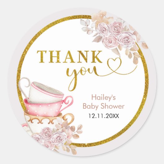  Tea Party Dank u Sticker (Voorkant)