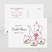 Tea Party, Demande de carte postale, Fleurs roses (Devant / Derrière)