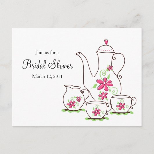 Tea Party, Demande de carte postale, Fleurs roses (Devant)