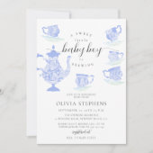 Tea Party Elegant Boho Lace Set Baby Boy Shower Kaart (Voorkant)