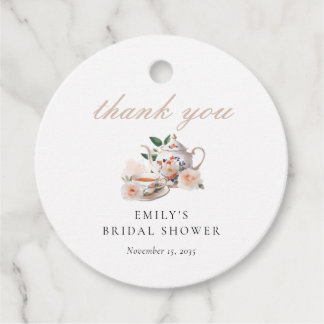 Tea Party Elegant Bridal Shower Bedankjes Labels
