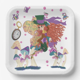 Tea Party Fairy, Watch en paddenstoelen Papieren Bordje