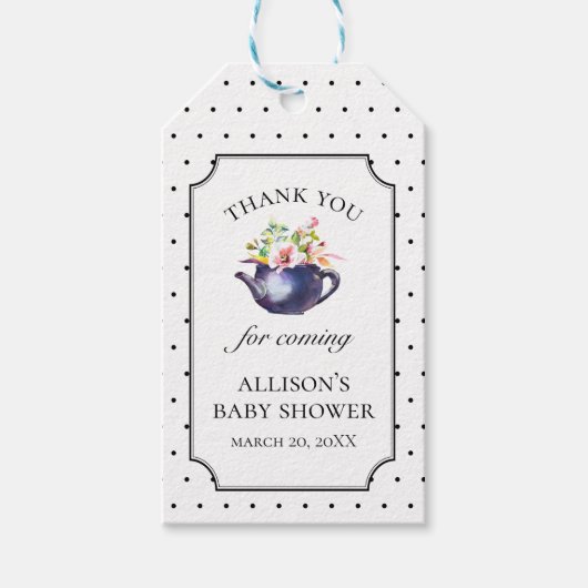 Tea Party Favor Label Cadeaulabel (Voorkant)