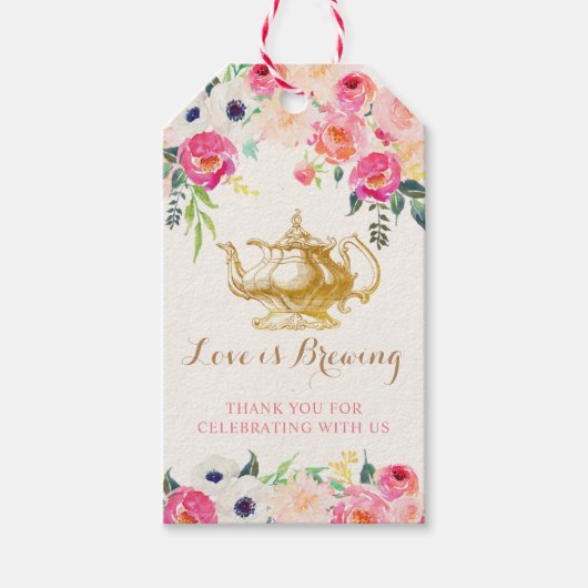 Tea Party Favor Labels Cadeaulabel (Voorkant)