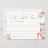 Tea Party Fête des mariées Date Nuit Idées Carte (Devant)