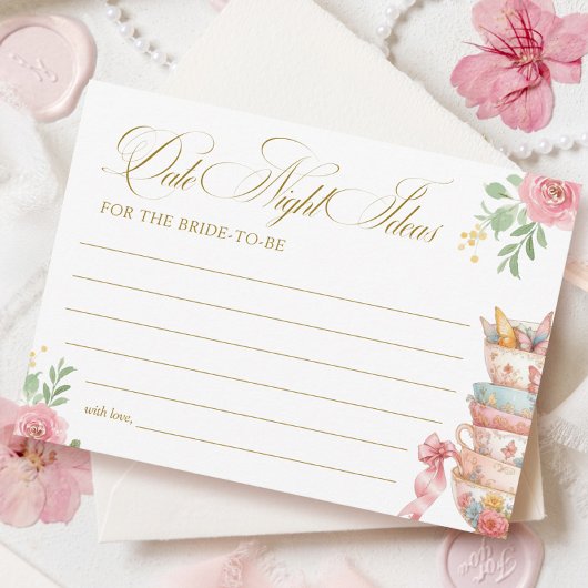 Tea Party Fête des mariées Date Nuit Idées Carte