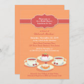 Tea Party Fête des mariées Flat Invitation (Devant / Derrière)