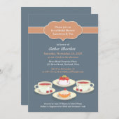 Tea Party Fête des mariées Flat Invitation (Devant / Derrière)
