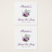 Tea Party Fête des mariées Violet Violet Floral Ta (Devant & derrière)