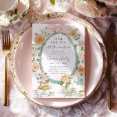 Tea Party Floral Baby Shower Invitation