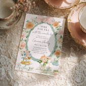 Tea Party Floral Baby Shower Invitation