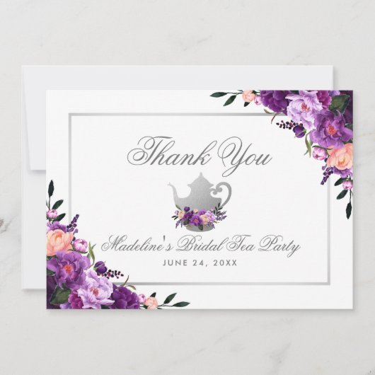 Tea Party Floral Purple Merci (Devant)