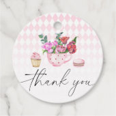 Tea Party Flowers baby shower bedankt Bedankjes Labels (Voorkant)
