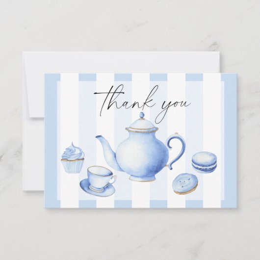 Tea Party Flowers baby shower merci (Devant)