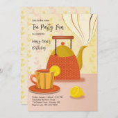 Tea Party Fun Invitation (Devant / Derrière)