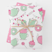 Tea Party Gift Wrapping Paper Set (In situ)