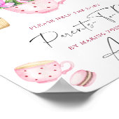 Tea party - Help de drukke ouders-to-be geadressee Poster (Hoek)