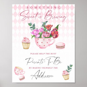 Tea party - Help de drukke ouders-to-be geadressee Poster