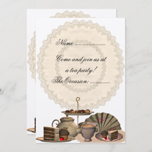 Tea Party - Invitation (Devant / Derrière)