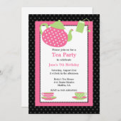 Tea Party Invitation à la fête d'anniversaire (Devant / Derrière)