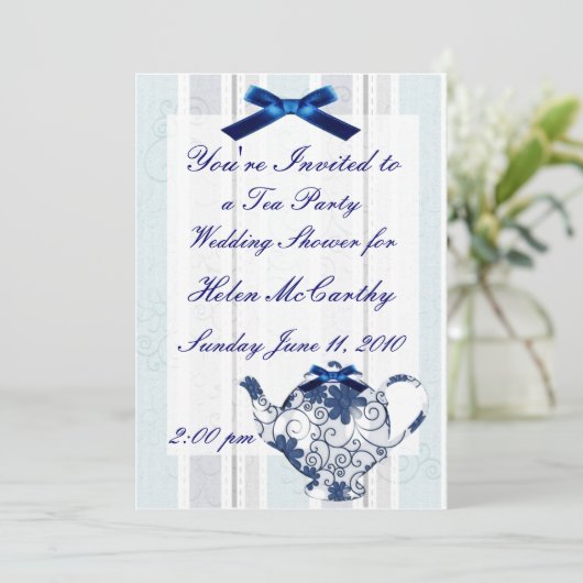 Tea Party Invitation Kaart (Staand voorkant)