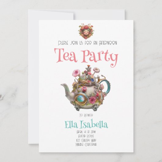 Tea Party Invitation Kaart (Voorkant)