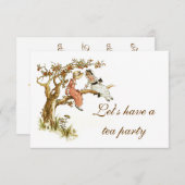 Tea Party Invitation Kaart (Voorkant / Achterkant)