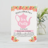 Tea Party Invitations for Girls Feestdagenkaart (Staand voorkant)