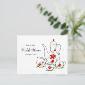 Tea Party, invitations par carte postale, Fleurs r (Debout devant)