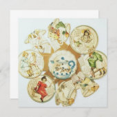 Tea Party  kinderen Kaart (Voorkant / Achterkant)