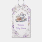 Tea Party Lavendel Tuin Bloemen Baby shower Cadeaulabel (Voorkant)