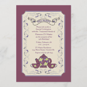 Tea Party Lijst Invitation Kaart