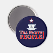 Tea Party mensen! Magneet (Voorkant / Achterkant)