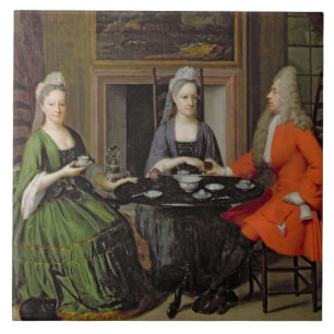 Tea Party (olie op canvas) Tegeltje