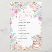 Tea Party pasta Flowers wenst Baby (Voorkant)