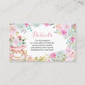Tea Party Pastel Bloemendouche Details Kaart (Voorkant)