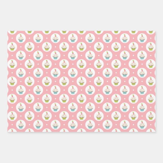 Tea Party Pastel Ensemble de papier cadeau envelop (Devant 3)