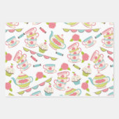 Tea Party Pastel Ensemble de papier cadeau envelop (Devant)