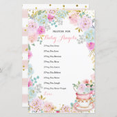 Tea Party Pastel Floral Prayers for Baby (Voorkant / Achterkant)